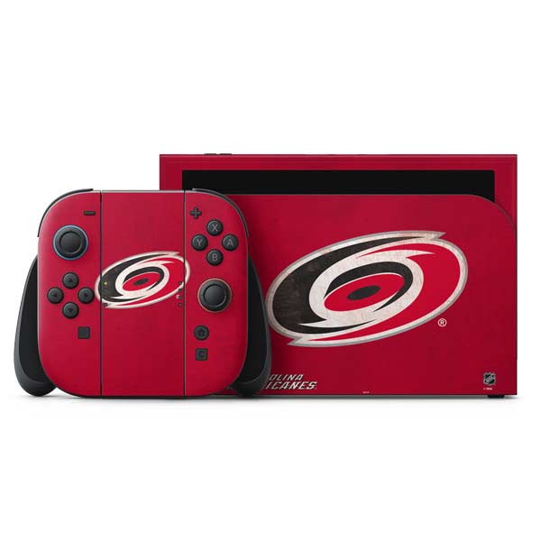 NHL Carolina Hurricanes Distressed Nintendo Switch 2 (2025) with Joy-Con Skin