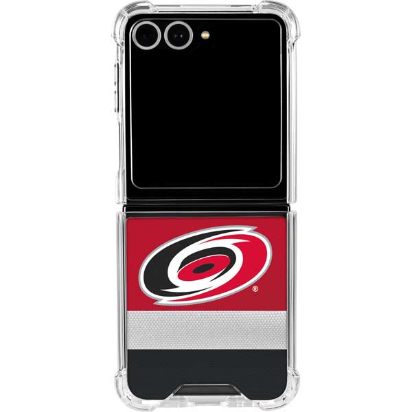 NHL Carolina Hurricanes Jersey Galaxy Z Flip7 Clear Case