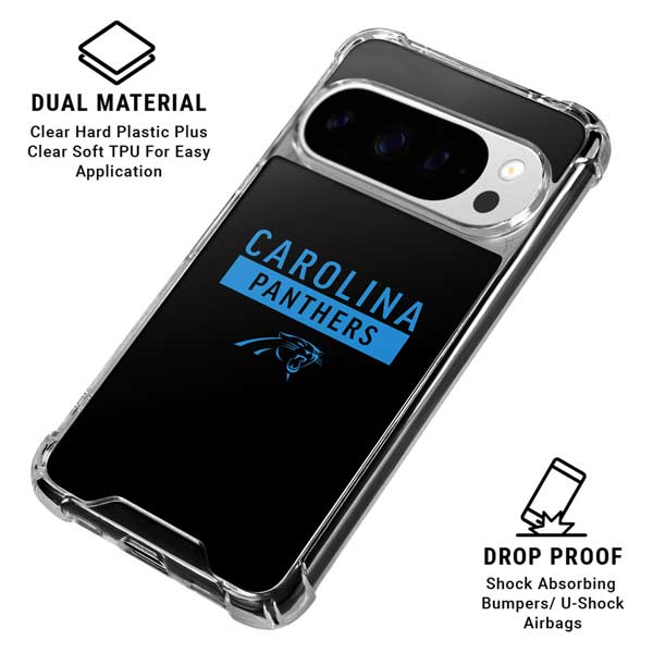 NFL Carolina Panthers Black Performance Series Google Pixel 10 Pro XL Clear Case