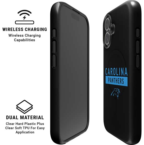 NFL Carolina Panthers Black Performance Series iPhone 16 Magsafe Impact Case