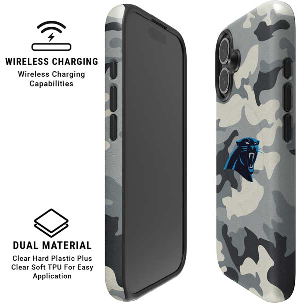 NFL Carolina Panthers Camo iPhone 16 Magsafe Impact Case