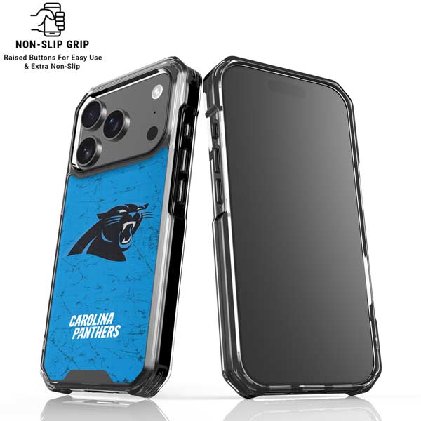 NFL Carolina Panthers Distressed Alternate iPhone 17 Pro Clear Case