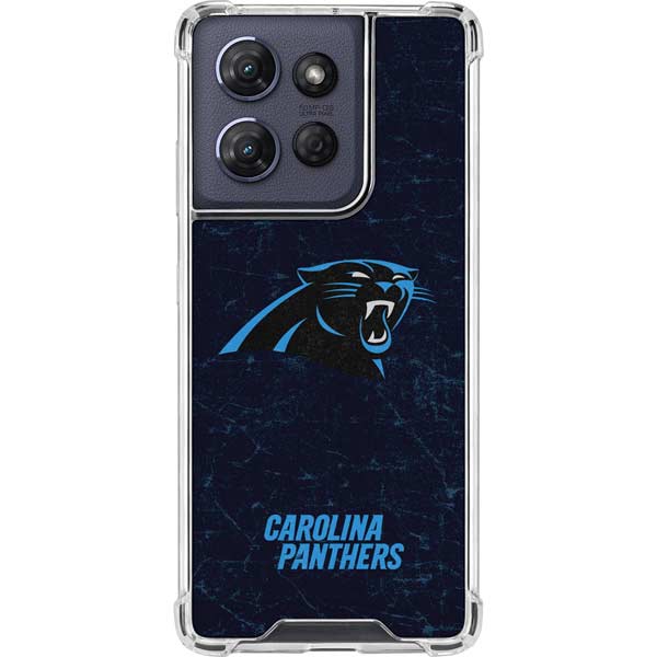 NFL Carolina Panthers Distressed Moto G Play 5G (2025) Clear Case