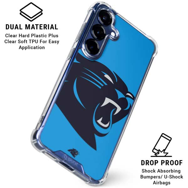NFL Carolina Panthers Large Logo Galaxy S25 FE Clear Case