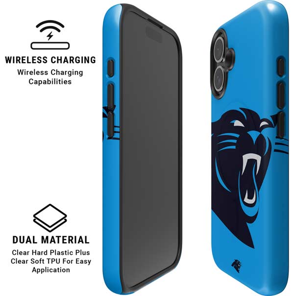 NFL Carolina Panthers Large Logo iPhone 16 Magsafe Impact Case