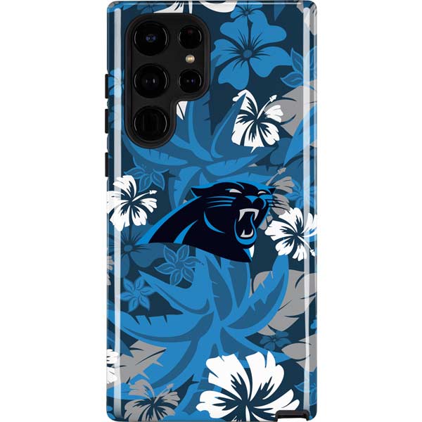 NFL Carolina Panthers Tropical Print Galaxy Cases