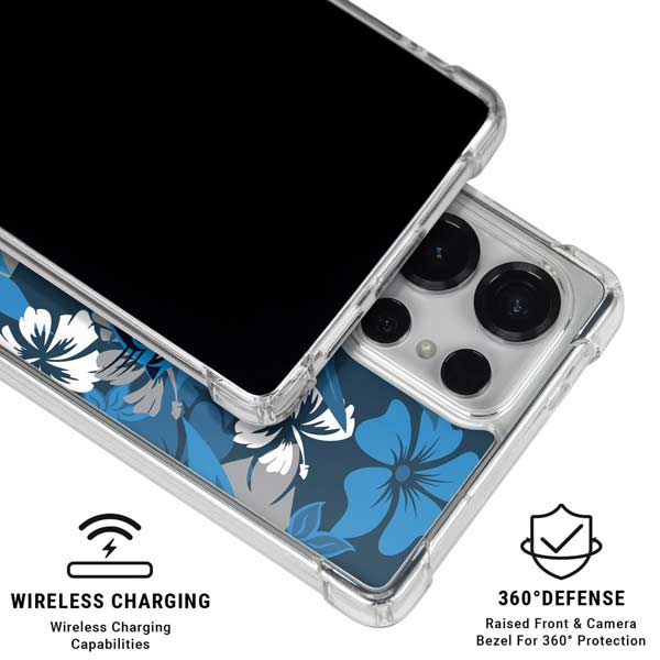 NFL Carolina Panthers Tropical Print Galaxy S25 Ultra Clear Case