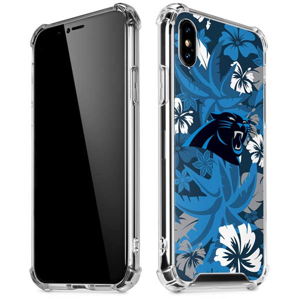 NFL Carolina Panthers Tropical Print iPhone X/XS Clear Case