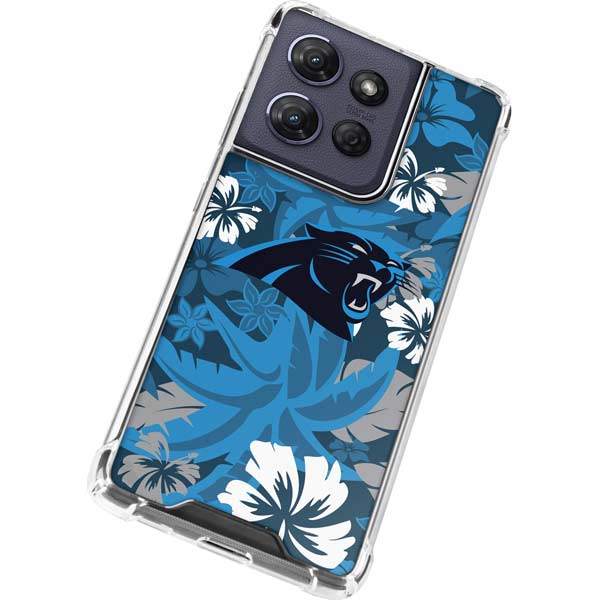 NFL Carolina Panthers Tropical Print Moto G 5G (2025) Clear Case