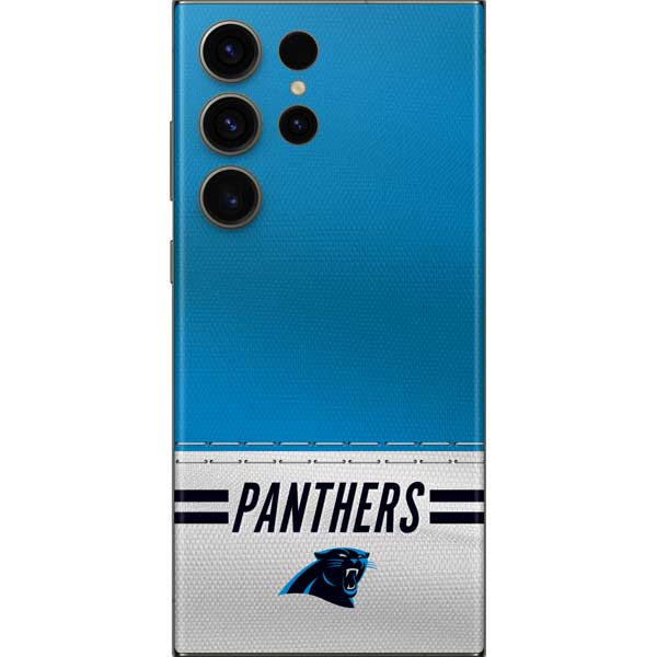 NFL Carolina Panthers White Striped Galaxy Skins