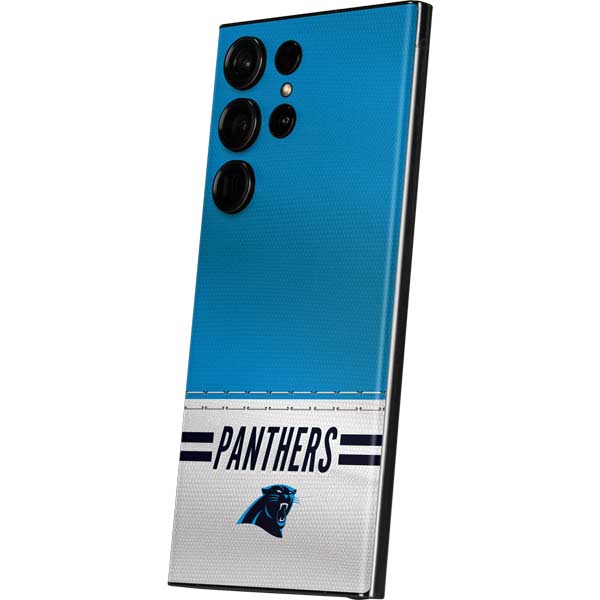 NFL Carolina Panthers White Striped Galaxy Skins