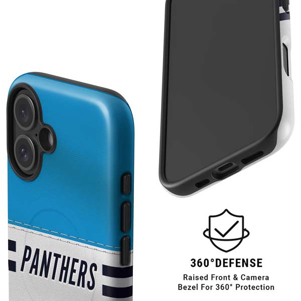NFL Carolina Panthers White Striped iPhone 16 Magsafe Impact Case