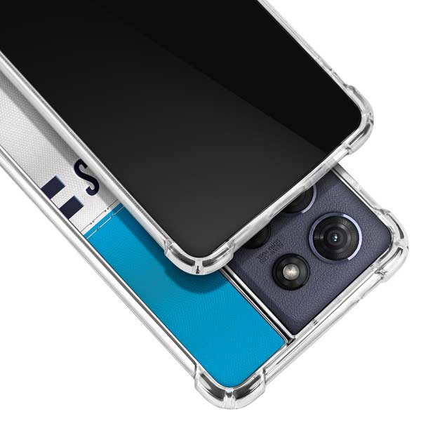 NFL Carolina Panthers White Striped Moto G Play 5G (2025) Clear Case