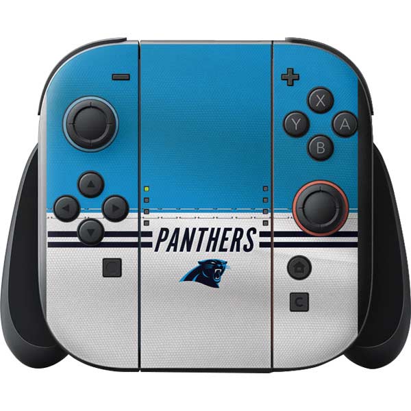 NFL Carolina Panthers White Striped Nintendo Switch 2 (2025) with Joy-Con Skin
