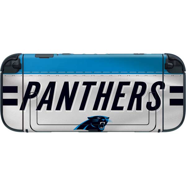 NFL Carolina Panthers White Striped Nintendo Switch 2 (2025) with Joy-Con Skin