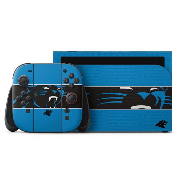 NFL Carolina Panthers Zone Block Nintendo Switch 2 (2025) with Joy-Con Skin