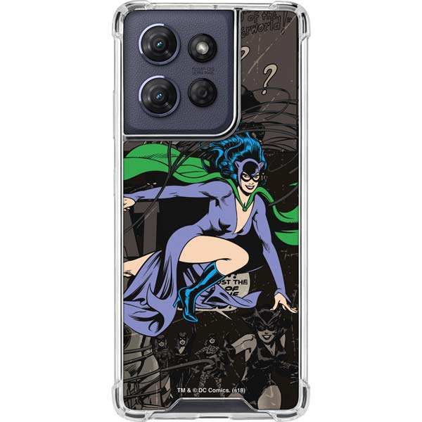 DC Comics Catwoman Vintage Action Pose Pattern Moto G 5G (2025) Clear Case