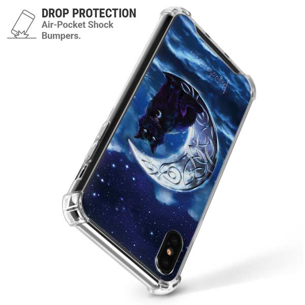Celtic Black Cat by Brigid Ashwood iPhone X/XS Clear Case