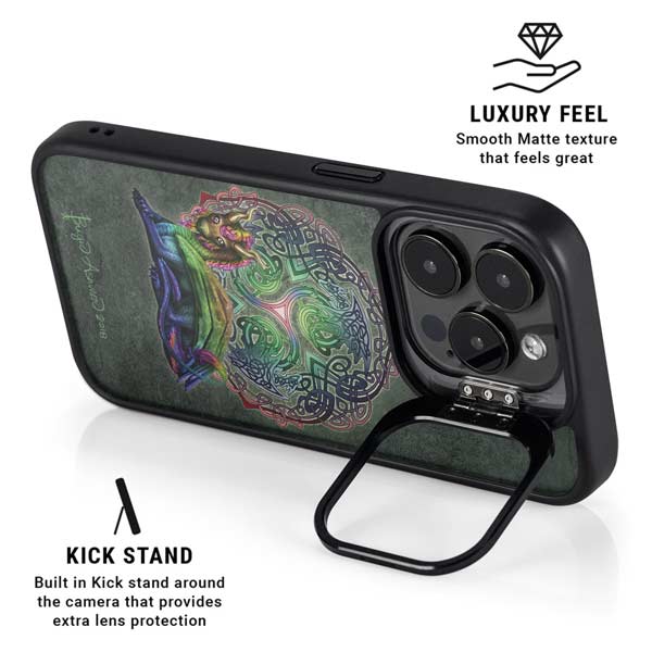 Celtic Dragon by Brigid Ashwood iPhone 14 Pro Kickstand Case