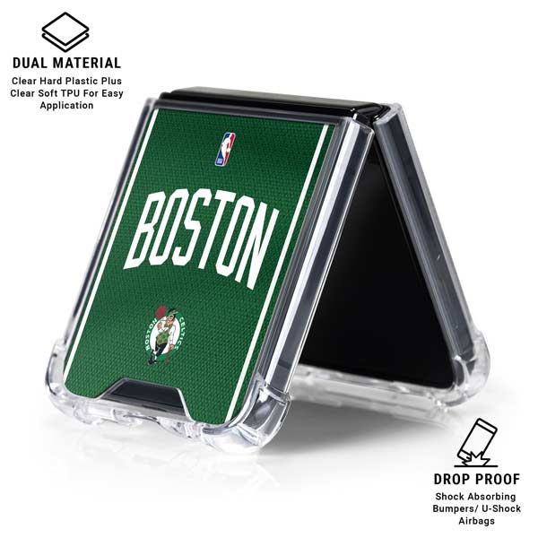 NBA Boston Celtics Jersey Galaxy Z Flip7 Clear Case