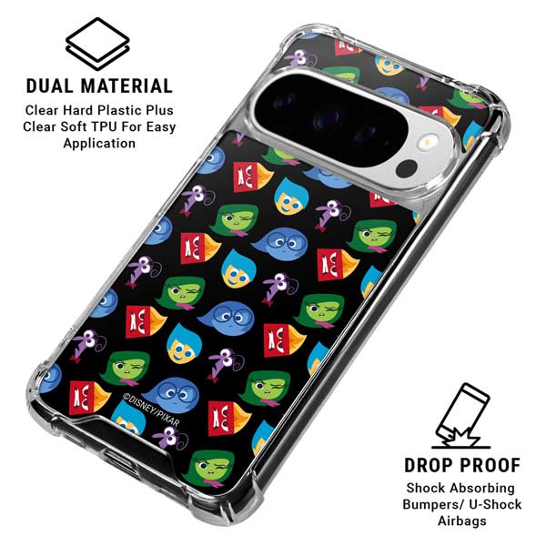 Disney Inside Out Character Pattern Google Pixel 10 Pro Clear Case