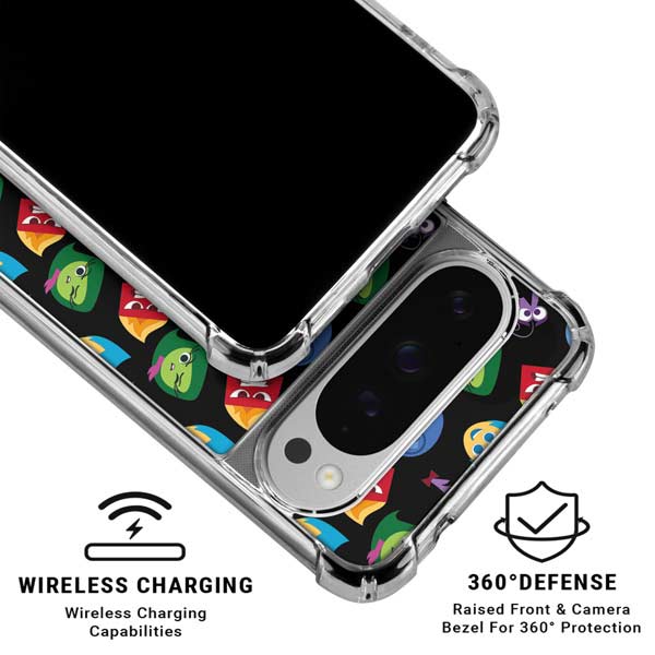 Disney Inside Out Character Pattern Google Pixel 10 Pro Clear Case