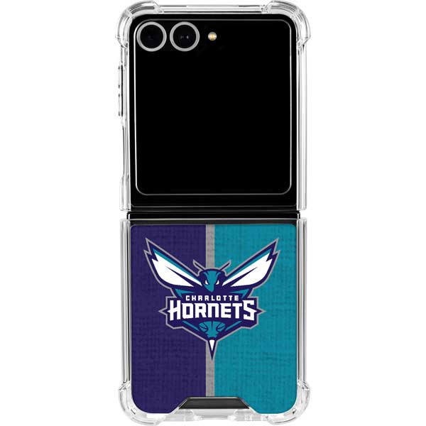 NBA Charlotte Hornets Canvas Galaxy Z Flip7 Clear Case