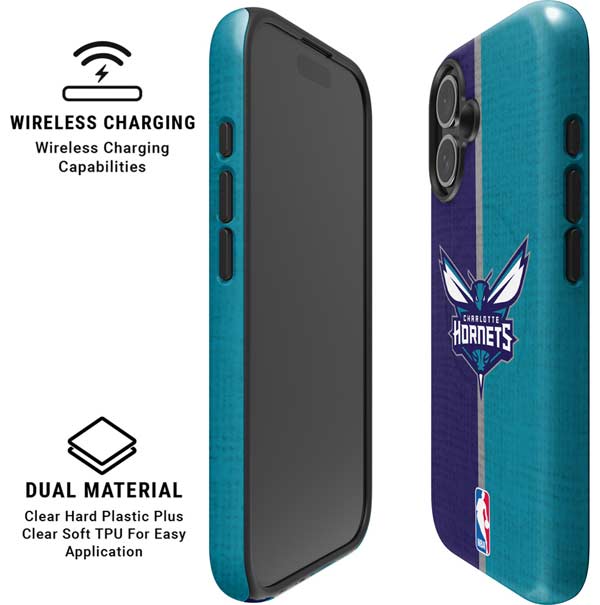 NBA Charlotte Hornets Canvas iPhone 16 Magsafe Impact Case