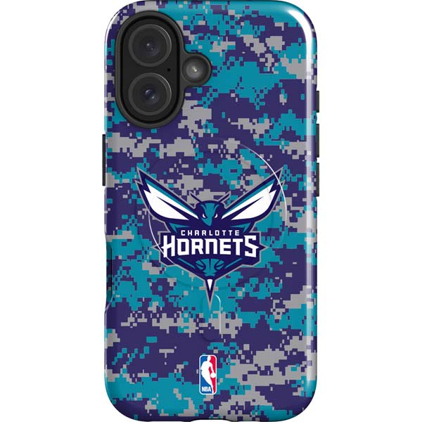NBA Charlotte Hornets Digi Camo iPhone 16 Magsafe Impact Case