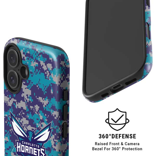 NBA Charlotte Hornets Digi Camo iPhone 16 Magsafe Impact Case