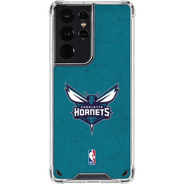 NBA Charlotte Hornets Distressed Galaxy S21 Ultra 5G Clear Case