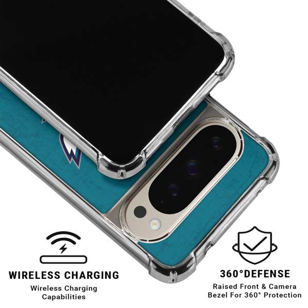 NBA Charlotte Hornets Distressed Google Pixel 9 Pro XL Clear Case