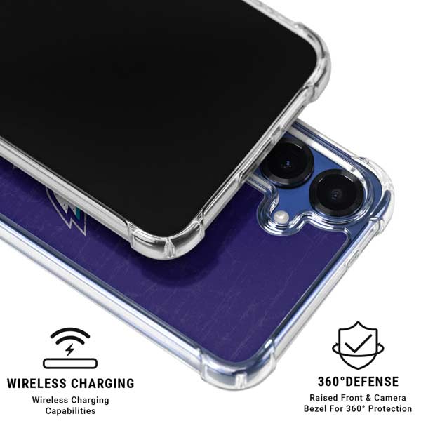 NBA Charlotte Hornets Distressed-Purple Galaxy S25 Plus Clear Case