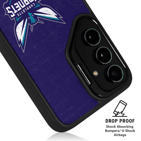 NBA Charlotte Hornets Distressed-Purple Galaxy S26 Ultra Kickstand Case