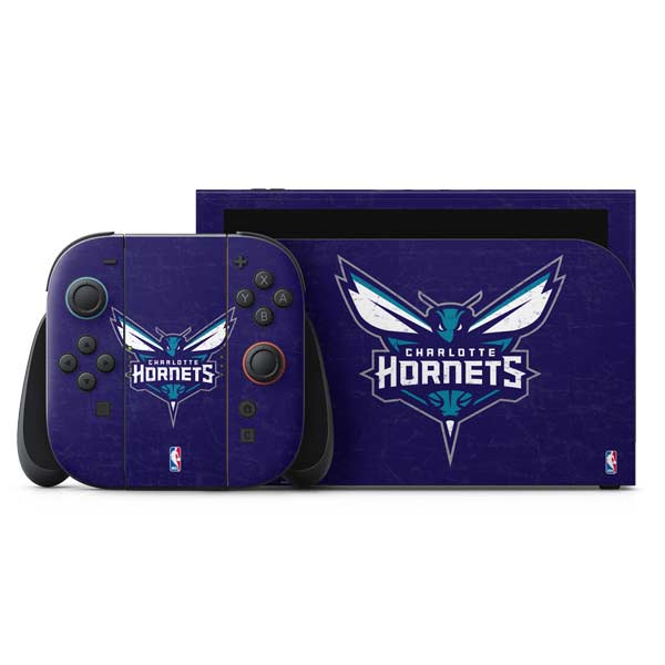 NBA Charlotte Hornets Distressed-Purple Nintendo Skins