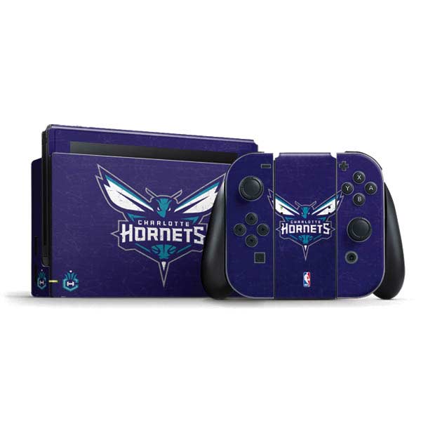 NBA Charlotte Hornets Distressed-Purple Nintendo Skins