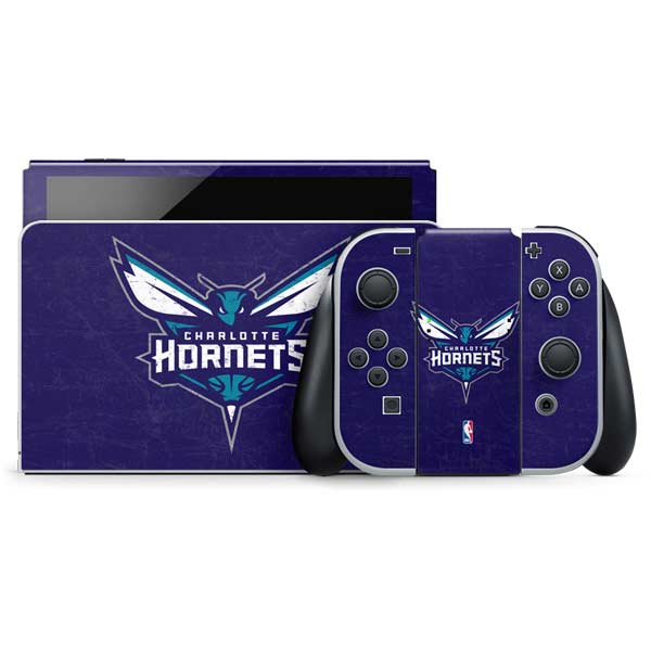 NBA Charlotte Hornets Distressed-Purple Nintendo Skins