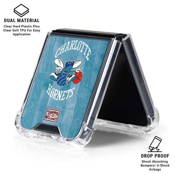 NBA Charlotte Hornets Hardwood Classics Galaxy Z Flip7 Clear Case