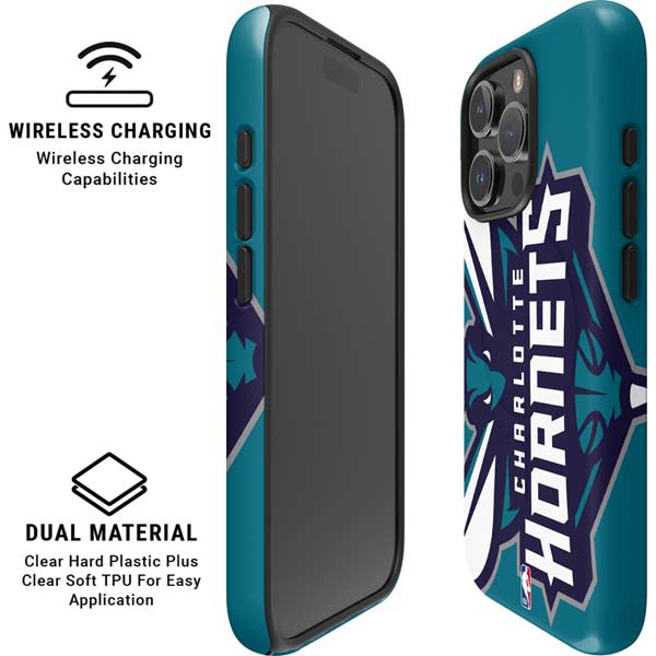 NBA Charlotte Hornets Large Logo iPhone 16 Pro Magsafe Impact Case