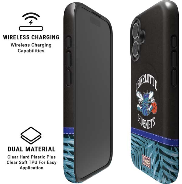 NBA Charlotte Hornets Retro Palms iPhone 16 Magsafe Impact Case