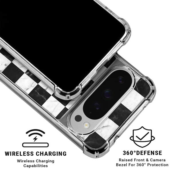 Checkered Marble Google Pixel 10 Pro XL Clear Case