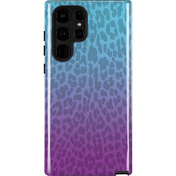 Cheetah Print Purple and Blue Galaxy S25 Ultra Impact Case