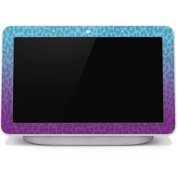 Cheetah Print Purple and Blue Google Home Hub Skin