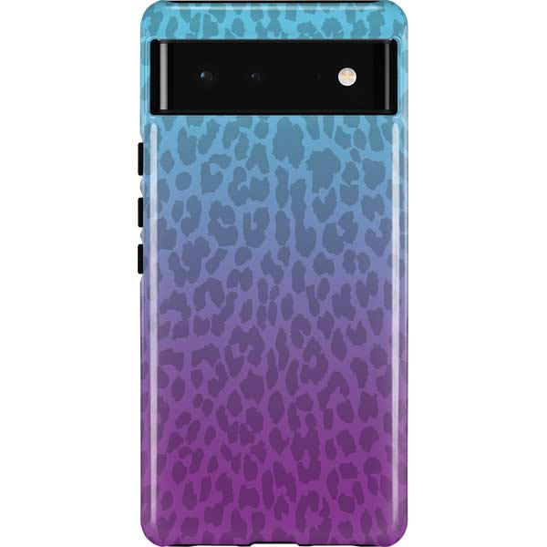 Cheetah Print Purple and Blue Pixel Cases