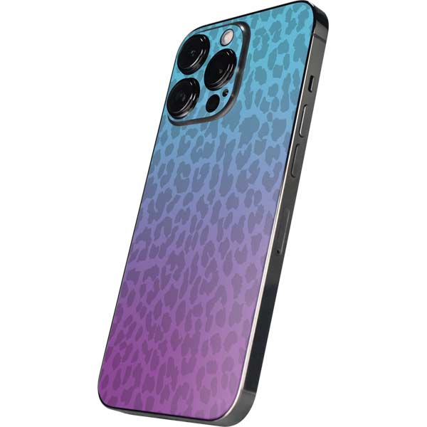 Cheetah Print Purple and Blue iPhone 15 Pro Max Skin