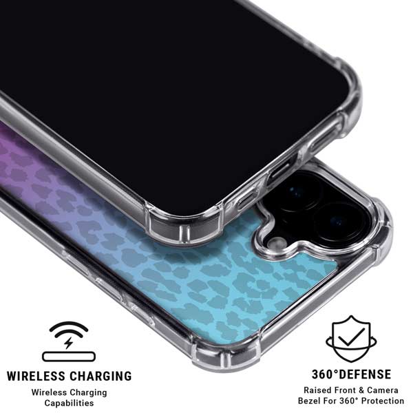 Cheetah Print Purple and Blue iPhone 16 MagSafe Case
