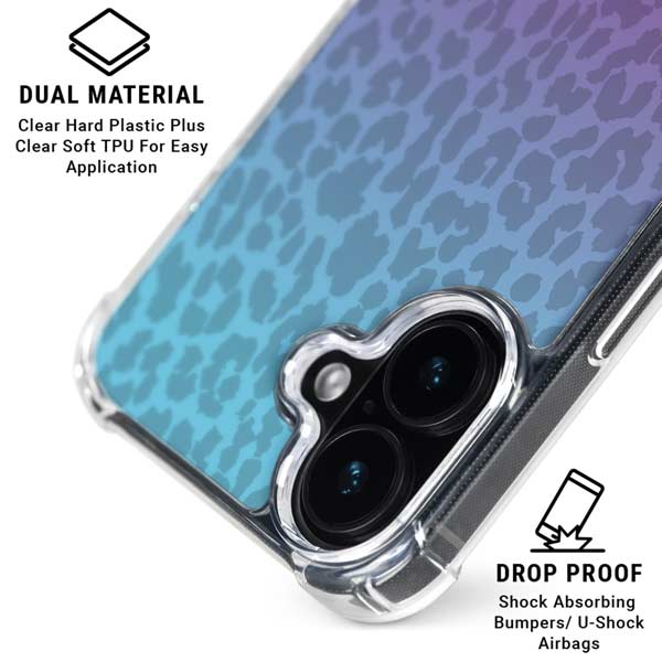 Cheetah Print Purple and Blue iPhone 16 MagSafe Case