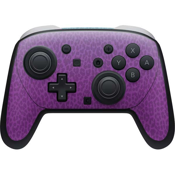 Cheetah Print Purple and Blue Nintendo Switch 2 (2025) Pro Controller Skin