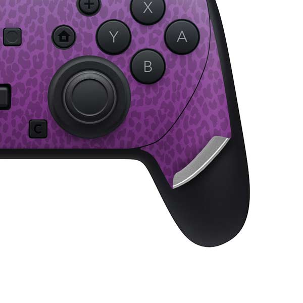 Cheetah Print Purple and Blue Nintendo Switch 2 (2025) Pro Controller Skin