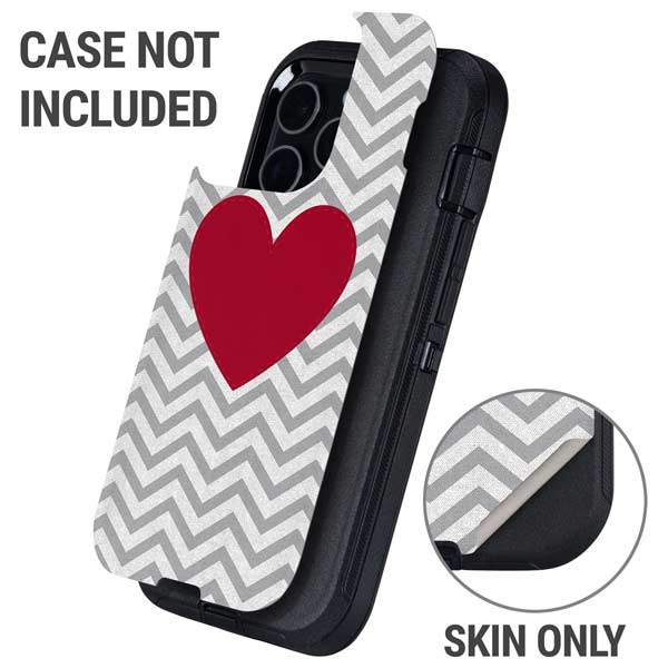 Chevron Heart Otterbox Defender iPhone Skin